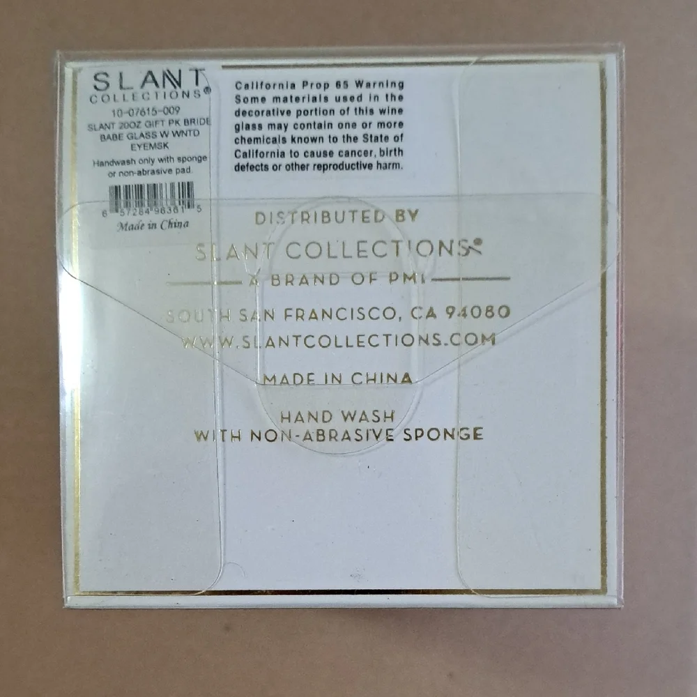 SLANT COLLECTION Stemless Wine Glass & Sleep Eye Mask